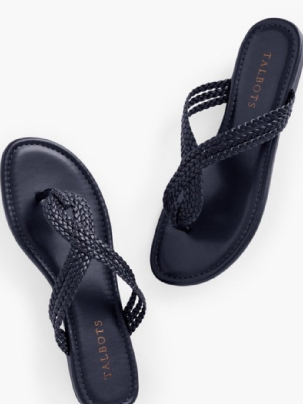NEW Talbots Cece Braid Thong Sandals Navy Braided Women Size 9M